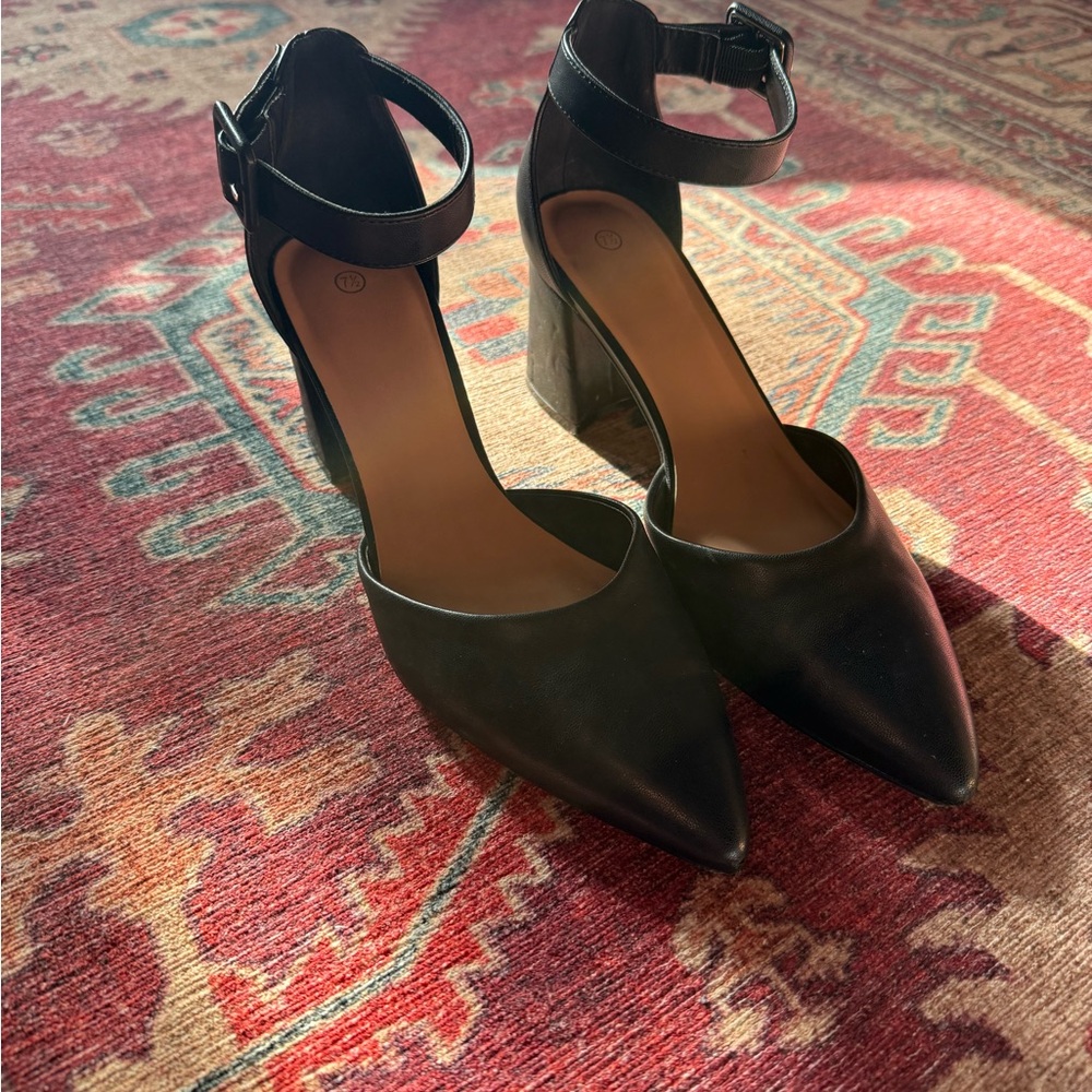 Black Ankle Strap Heels